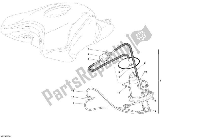 Alle onderdelen voor de Benzine Pomp van de Ducati Superbike 999 2006