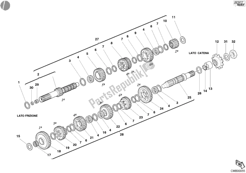 Todas las partes para Caja De Cambios de Ducati Superbike 999 2006