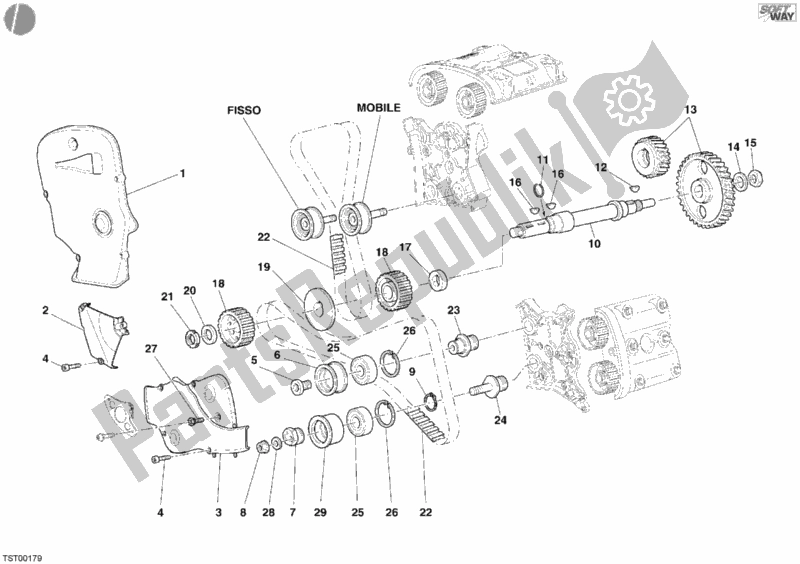 Alle onderdelen voor de Distributieriem van de Ducati Superbike 999 2006