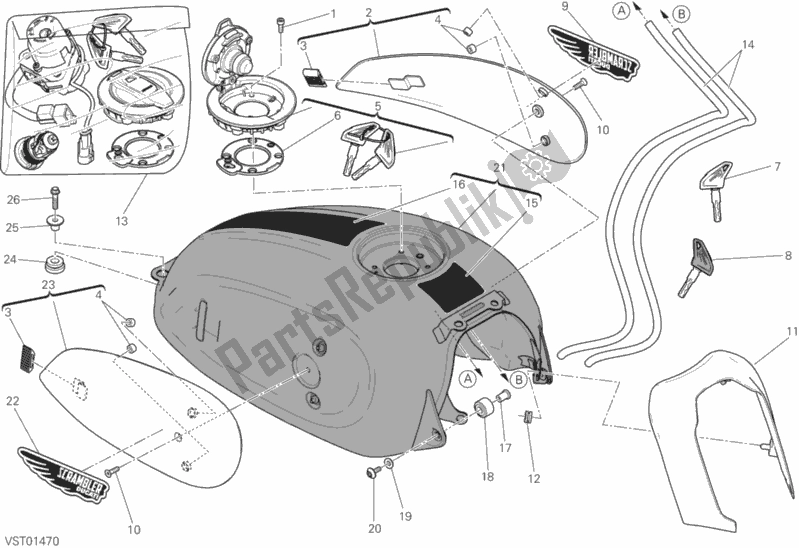 Todas las partes para 030 - Tanque De Combustible de Ducati Scrambler Classic 803 2015