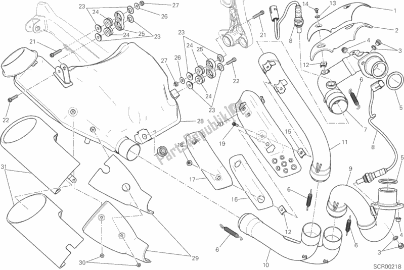 Alle onderdelen voor de Uitlaatsysteem van de Ducati Scrambler Classic 803 2015