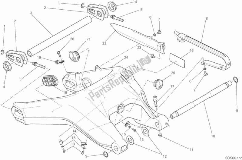 Alle onderdelen voor de Forcellone Posteriore van de Ducati Scrambler Classic 803 2015