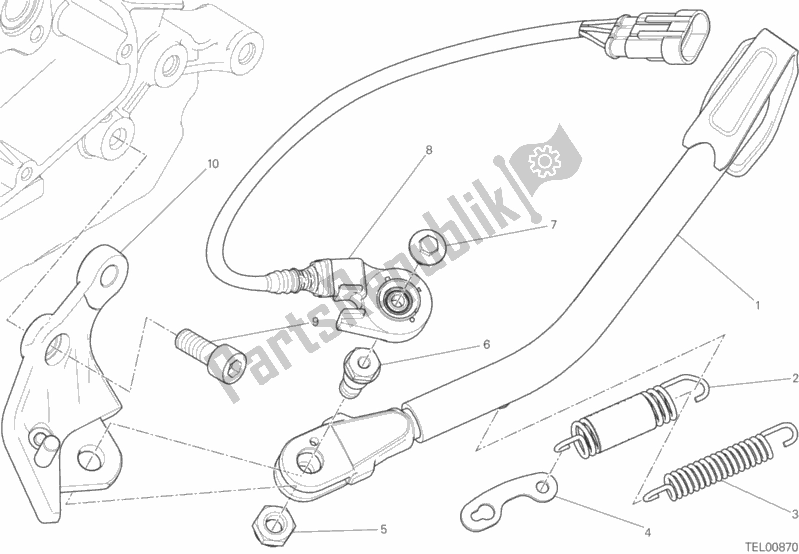 Todas as partes de Suporte Lateral do Ducati Scrambler Classic 803 2015