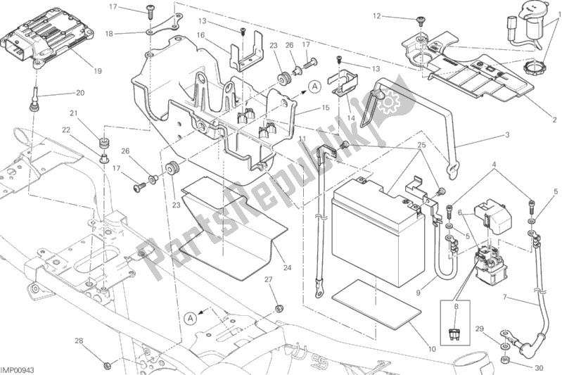 All parts for the Battery Holder of the Ducati Scrambler Classic 803 2016