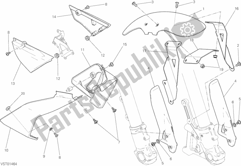 All parts for the Half Fairing of the Ducati Scrambler Classic 803 2016