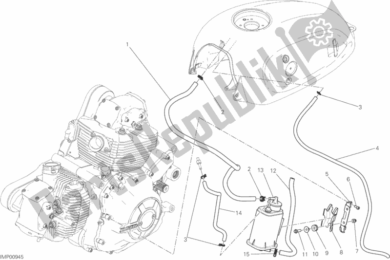 All parts for the Hot Air Pipe Canister of the Ducati Scrambler Classic 803 2016