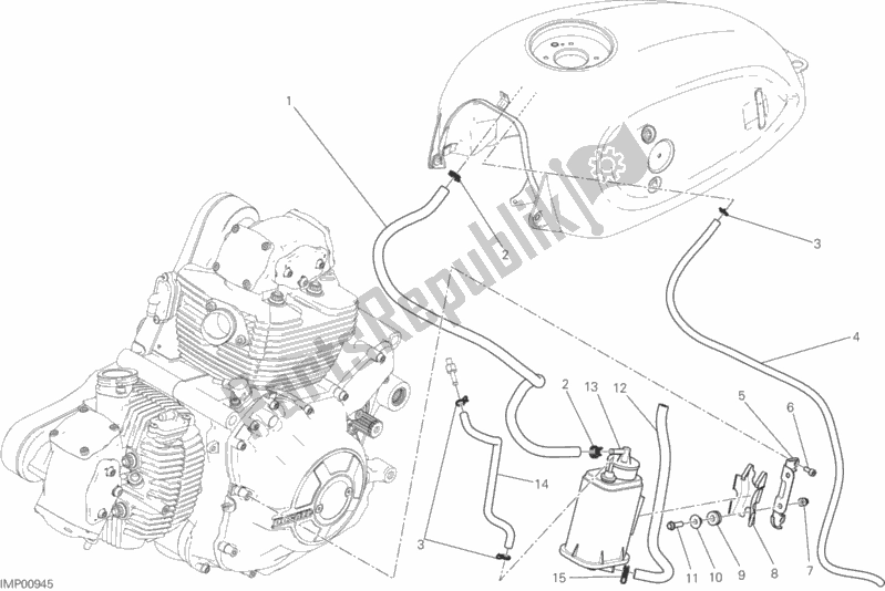 Todas las partes para Bote De Tubería De Aire Caliente de Ducati Scrambler Classic 803 2016