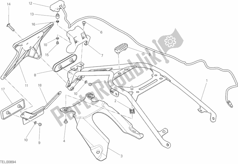 All parts for the Plate Holder of the Ducati Scrambler Classic 803 2016