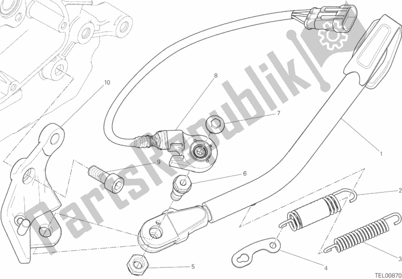 All parts for the Side Stand of the Ducati Scrambler Classic 803 2016