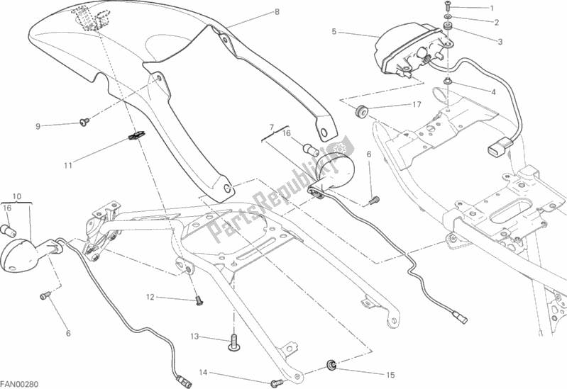 Alle onderdelen voor de Achterlicht van de Ducati Scrambler Classic 803 2016