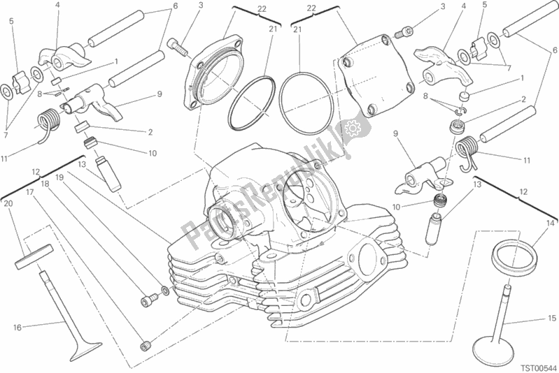 Alle onderdelen voor de Verticale Kop van de Ducati Scrambler Classic 803 2016