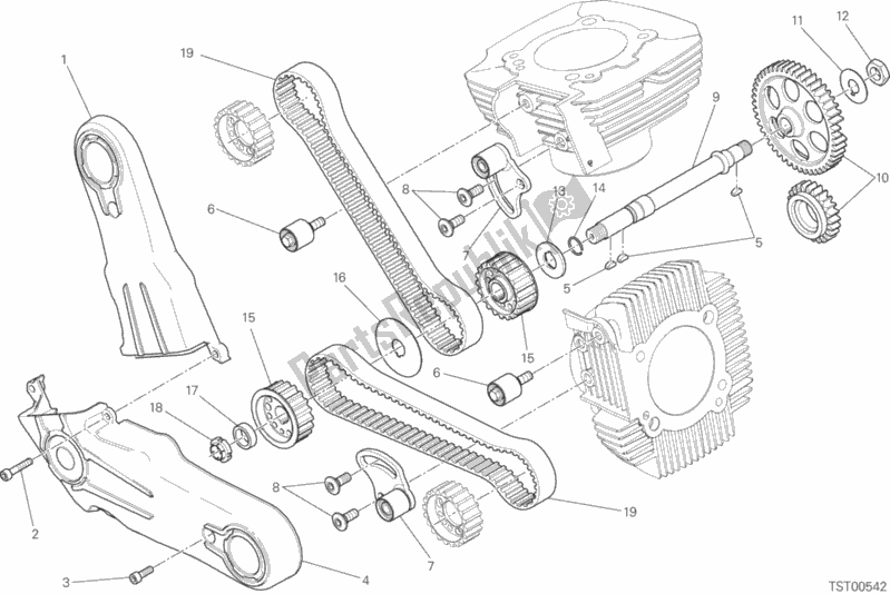 All parts for the Distribuzione of the Ducati Scrambler Classic 803 2017