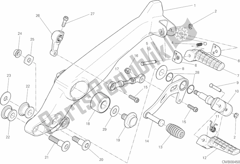 Todas las partes para Reposapiés, Izquierda de Ducati Scrambler Classic 803 2017