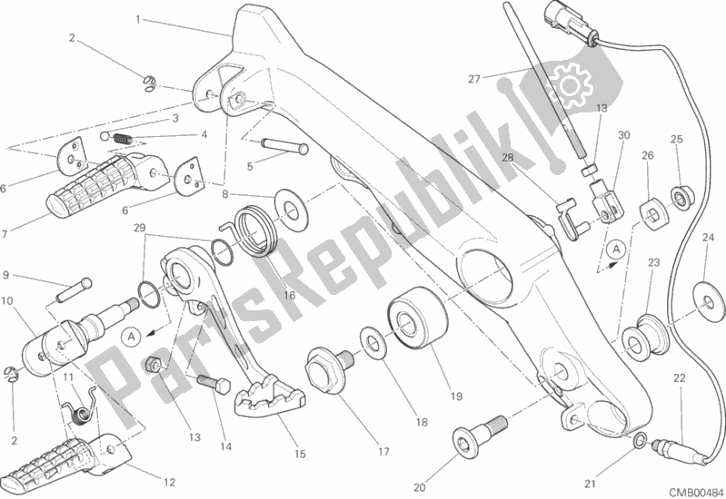 Tutte le parti per il Poggiapiedi, Giusto del Ducati Scrambler Classic 803 2017