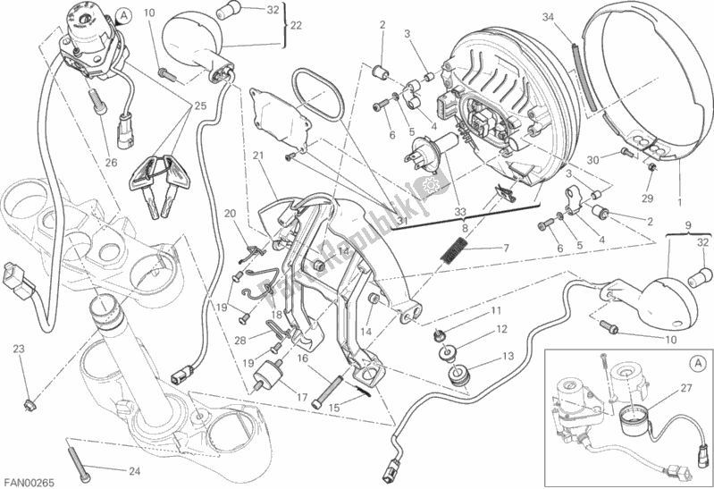 Tutte le parti per il Faro del Ducati Scrambler Classic 803 2017