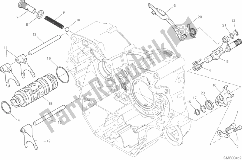 Alle onderdelen voor de Schakelnok - Vork van de Ducati Scrambler Classic 803 2017