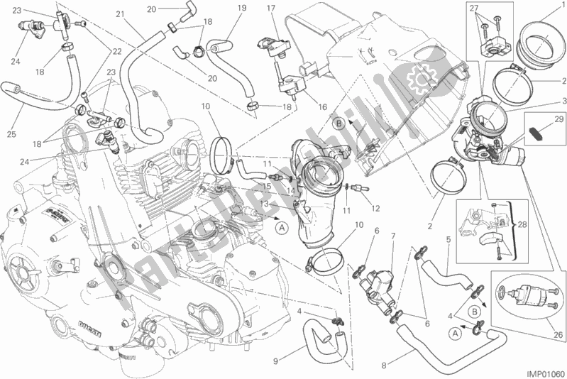 All parts for the 017 - Throttle Body of the Ducati Scrambler Classic 803 2018