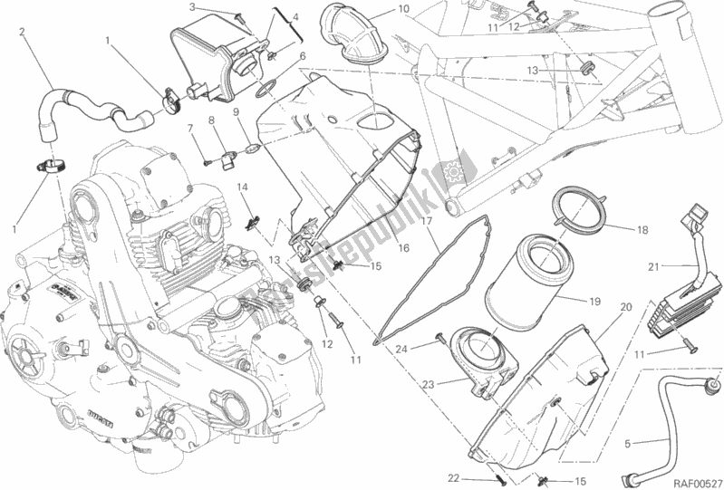Wszystkie części do Wlot Powietrza - Odpowietrznik Oleju Ducati Scrambler Classic 803 2018