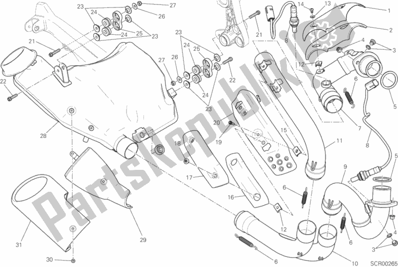 All parts for the Exhaust System of the Ducati Scrambler Classic 803 2018