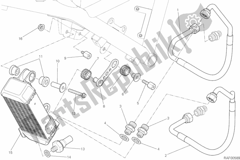 Alle onderdelen voor de Olie Koeler van de Ducati Scrambler Classic 803 2018