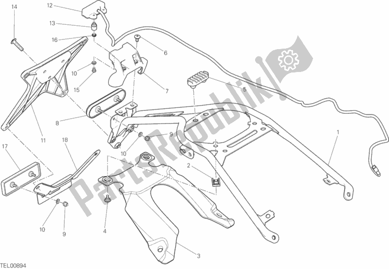 All parts for the Plate Holder of the Ducati Scrambler Classic 803 2018