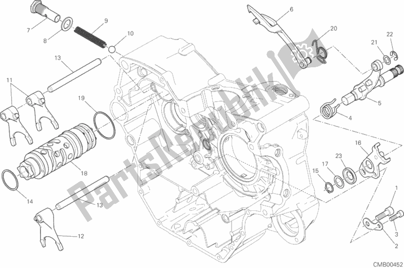 Alle onderdelen voor de Schakelnok - Vork van de Ducati Scrambler Classic 803 2018