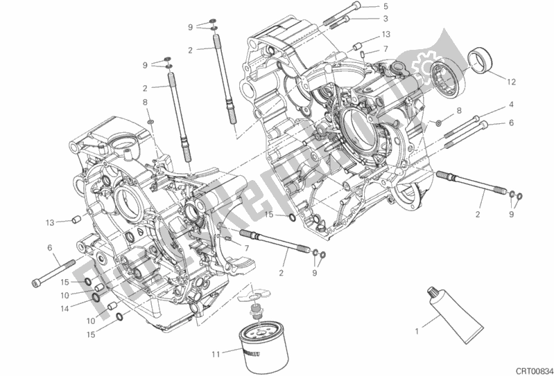 Todas as partes de 09b - Par De Meio Cárter do Ducati Diavel 1260 Brasil 2020