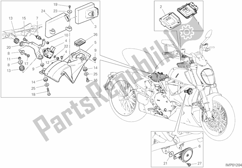All parts for the 12c - Electrical Devices of the Ducati Diavel 1260 Brasil 2020