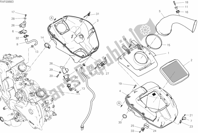 Toutes les pièces pour le Entrée D'air - Reniflard D'huile du Ducati Diavel 1260 Brasil 2020