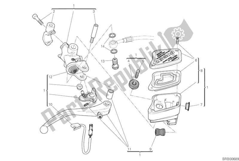 Todas las partes para Bomba De Freno Delantero de Ducati Diavel 1260 Brasil 2020
