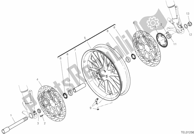 Tutte le parti per il Ruota Anteriore del Ducati Diavel 1260 Brasil 2020