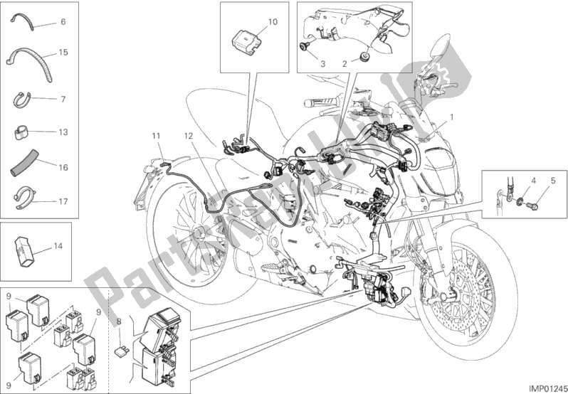 Todas las partes para Sistema Eléctrico Del Vehículo de Ducati Diavel 1260 Brasil 2020