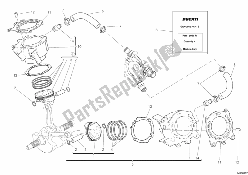 Alle onderdelen voor de Cilinder - Zuiger van de Ducati Diavel 1200 2011