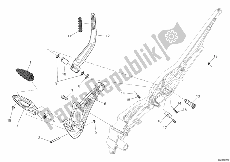 Tutte le parti per il Poggiapiedi, Giusto del Ducati Diavel 1200 2011