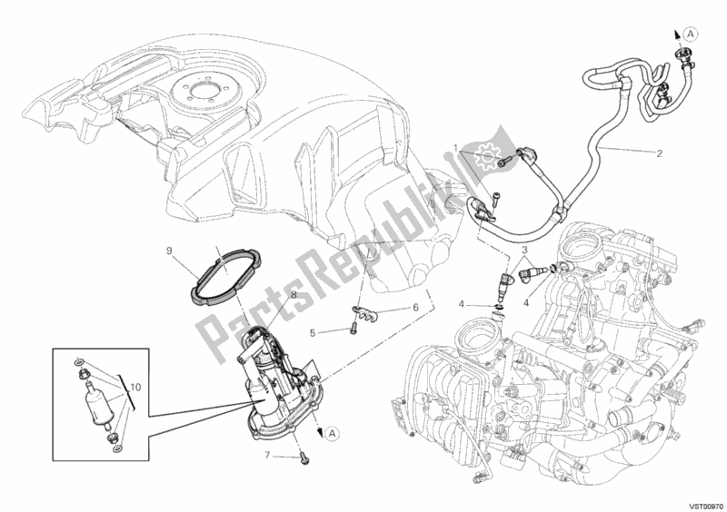 Alle onderdelen voor de Benzine Pomp van de Ducati Diavel 1200 2011