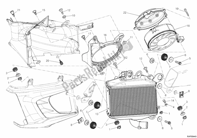 Alle onderdelen voor de Radiator, Water, Lh Dm Zmg100abbb002748 van de Ducati Diavel 1200 2011