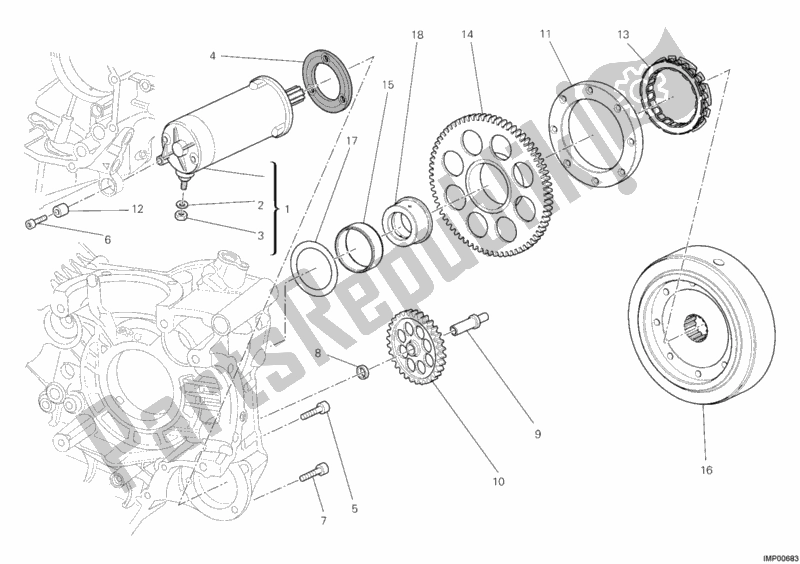 Tutte le parti per il Motore Di Avviamento del Ducati Diavel 1200 2011
