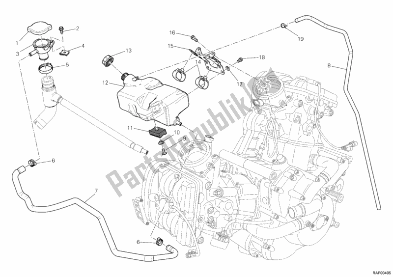 Alle onderdelen voor de Tank, Waterreservoir van de Ducati Diavel 1200 2011