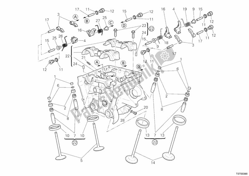 Todas las partes para Culata Vertical de Ducati Diavel 1200 2011