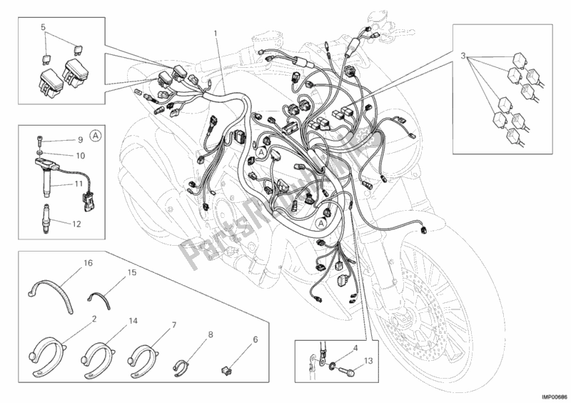 Todas las partes para Arnés De Cableado de Ducati Diavel 1200 2011