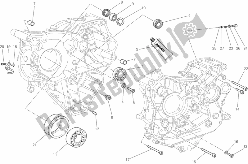 Todas las partes para Cojinetes Del Cárter de Ducati Diavel 1200 2012
