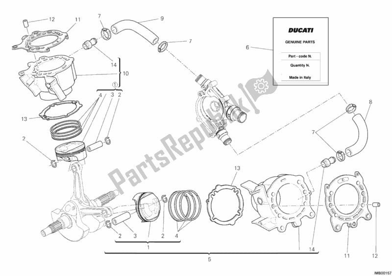 Toutes les pièces pour le Cylindre - Piston du Ducati Diavel 1200 2012