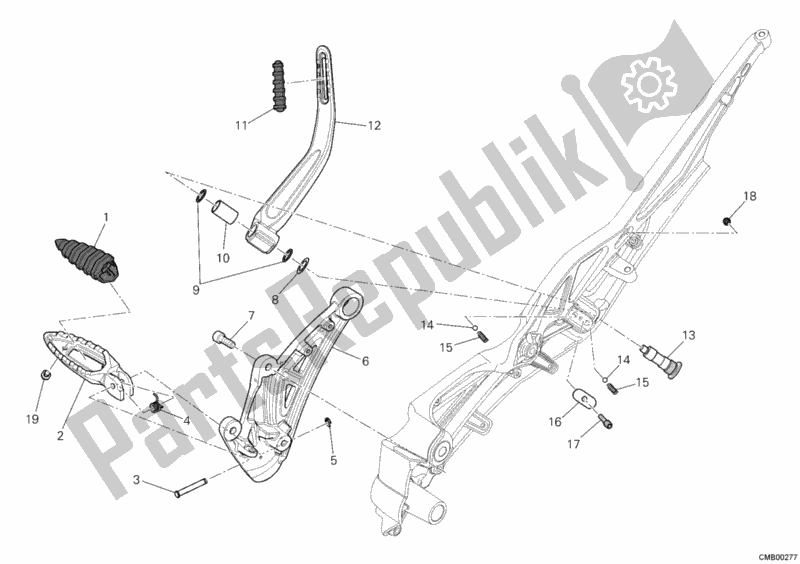 Todas las partes para Reposapiés, Derecha de Ducati Diavel 1200 2012