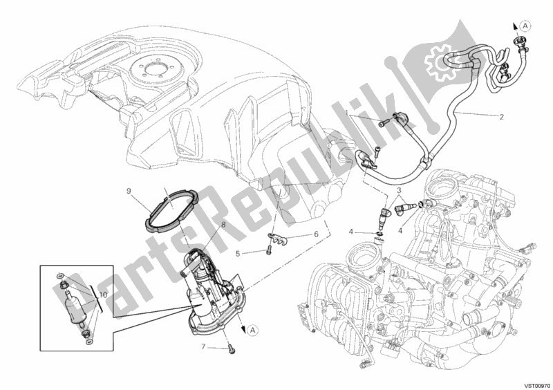 Alle onderdelen voor de Benzine Pomp van de Ducati Diavel 1200 2012