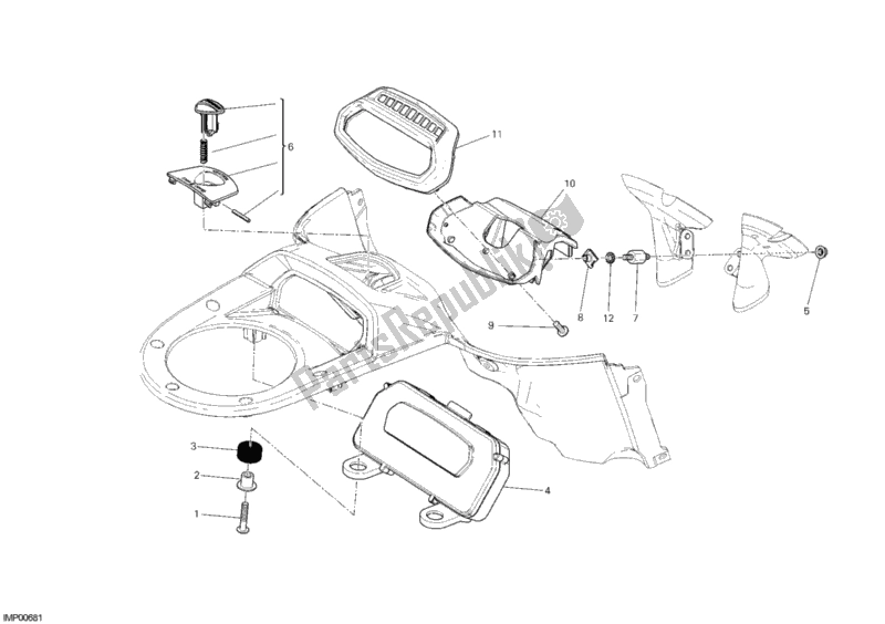 Todas las partes para Tablero De Instrumentos de Ducati Diavel 1200 2012