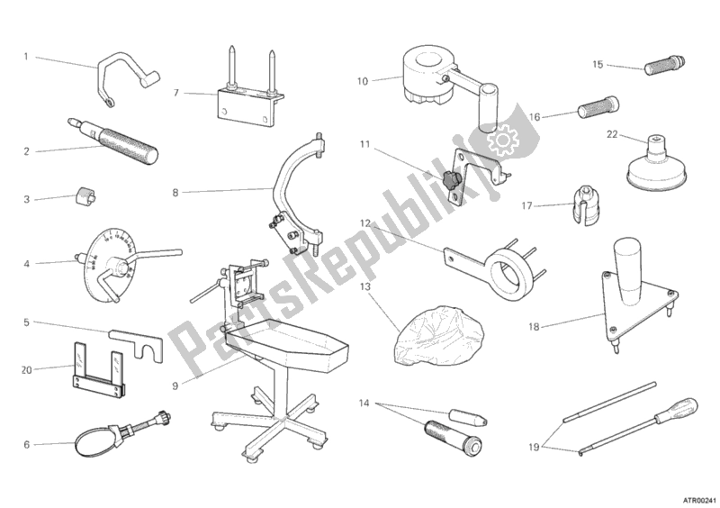 Alle onderdelen voor de Werkplaatsgereedschap, Motor I van de Ducati Diavel 1200 2012