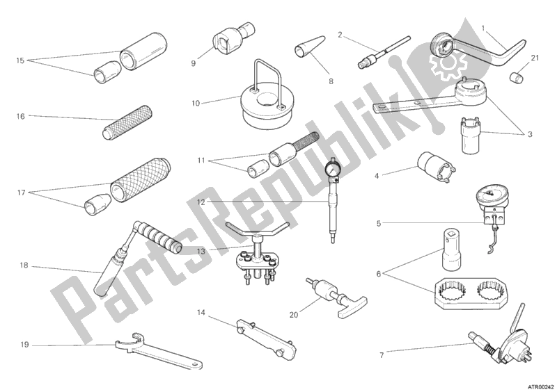 Todas las partes para Herramientas De Servicio De Taller, Motor Ii de Ducati Diavel 1200 2012