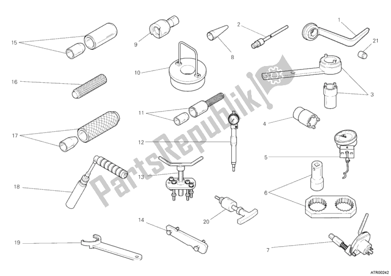 Alle onderdelen voor de Werkplaatsgereedschap, Motor Ii van de Ducati Diavel 1200 2012