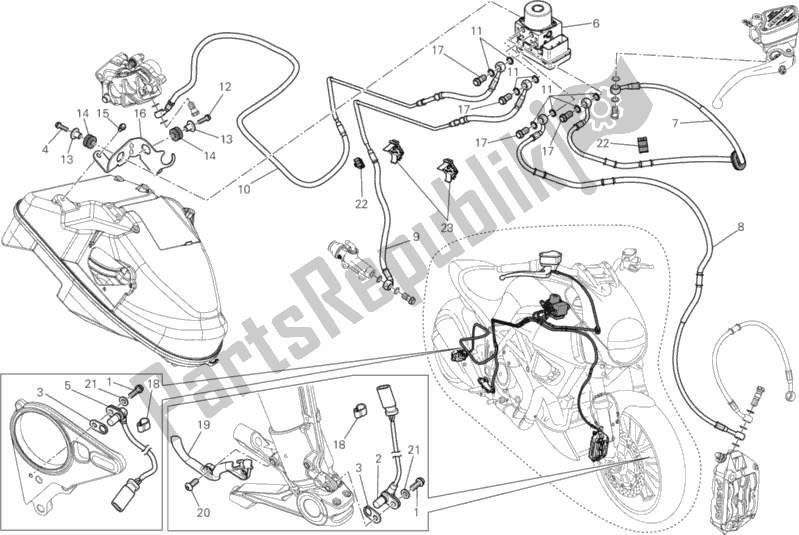 Todas las partes para Sistema De Frenos Abs de Ducati Diavel 1200 2013