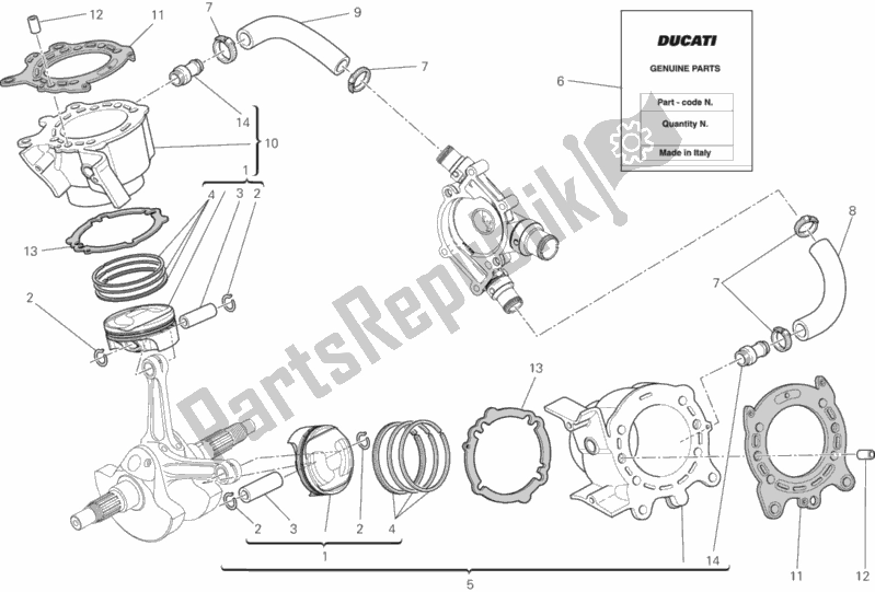 Tutte le parti per il Cilindri - Pistoni del Ducati Diavel 1200 2013